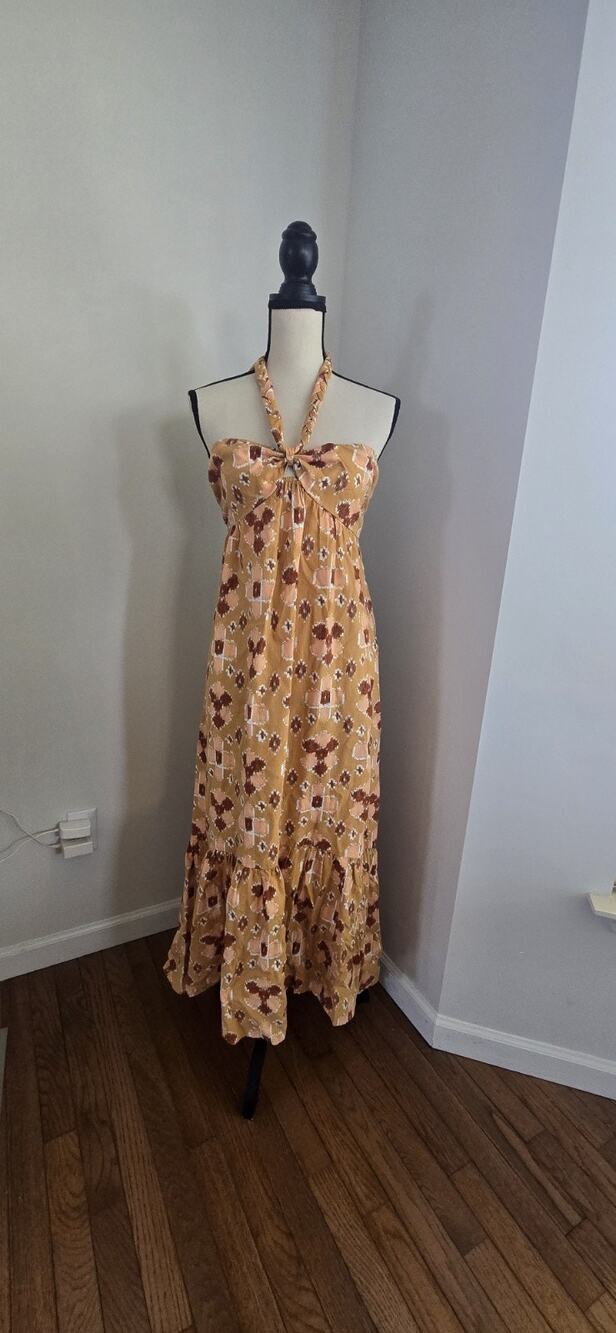 Aerie Halter Maxi Linen Blend Sun Dress. Women’s size M